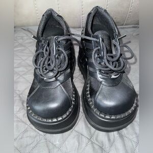 Demonia Black Stomp-08 Platform Shoes